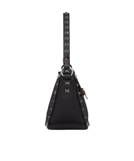 Valentino Rockstud Leather Crossbody Bag In Black