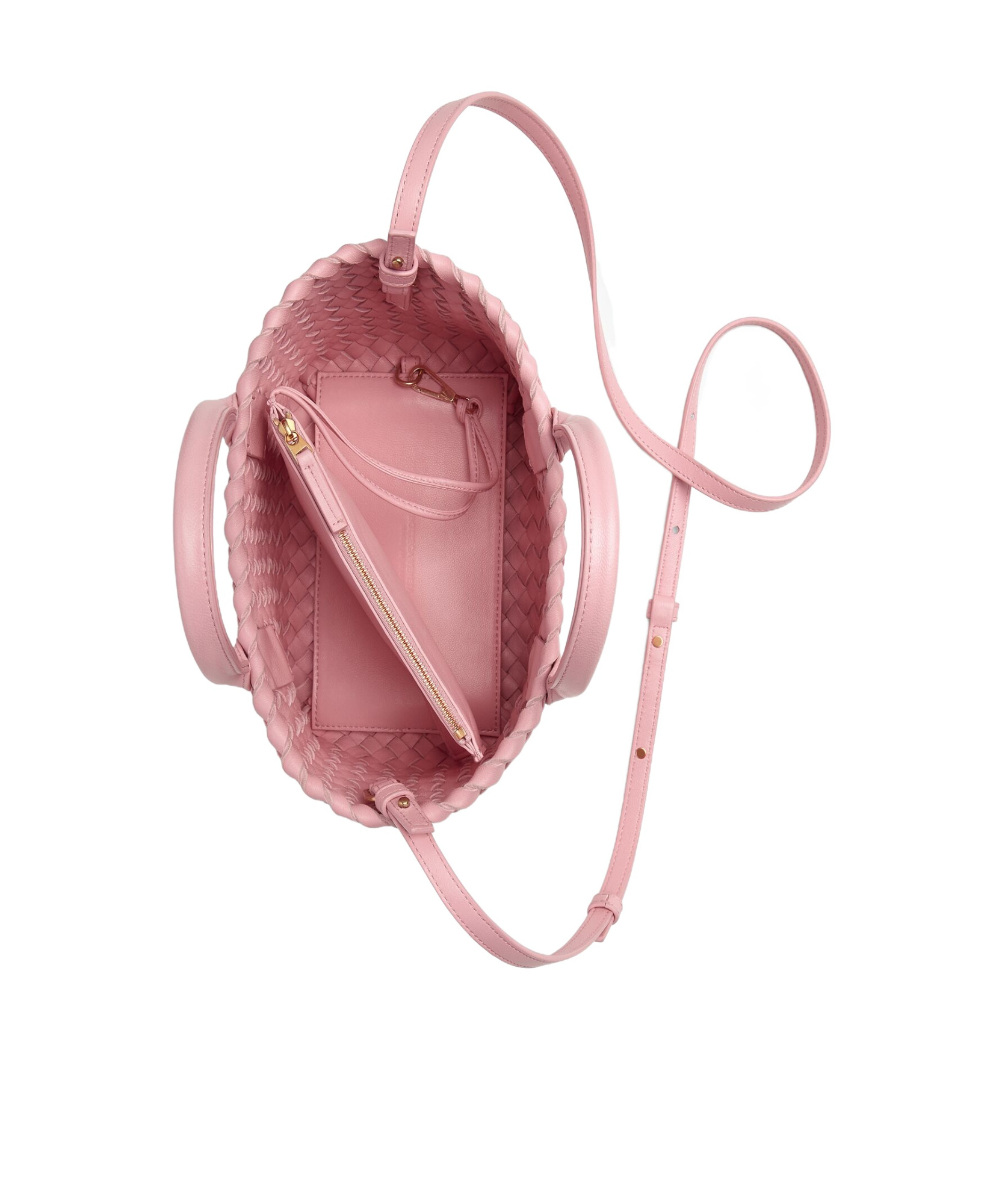 Bottega Veneta Mini Cabat Leather Tote Bag In Pink