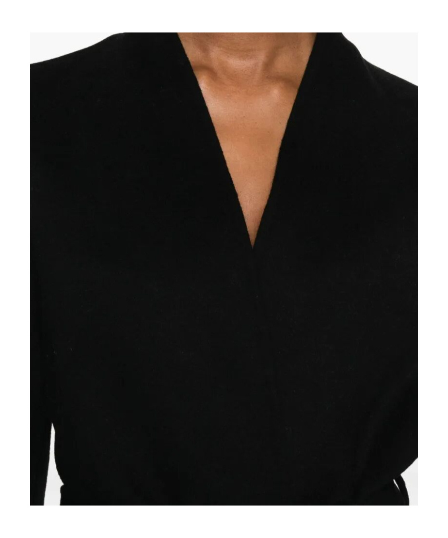 Ermanno Firenze Belted Cropped Coat In Black