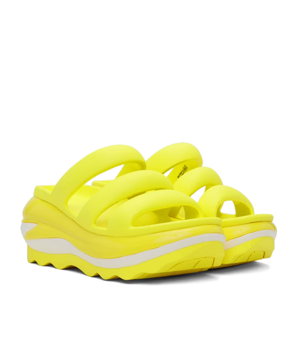Crocs Yellow Mega Crush Triple Strap Sandals In Yellow