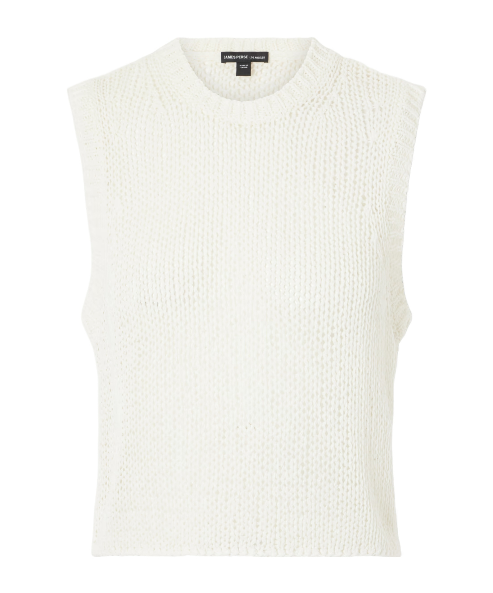James Perse White Loose Knit Vest