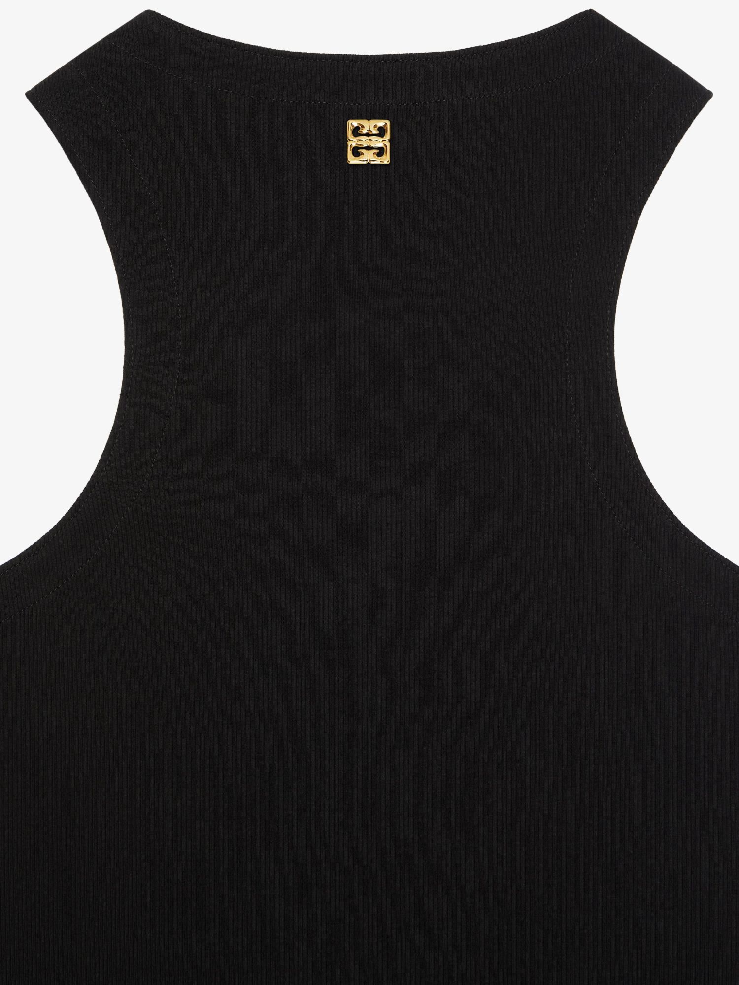 Givenchy Slim Fit Tank Top In Cotton With Laces And 4g Detail In Black