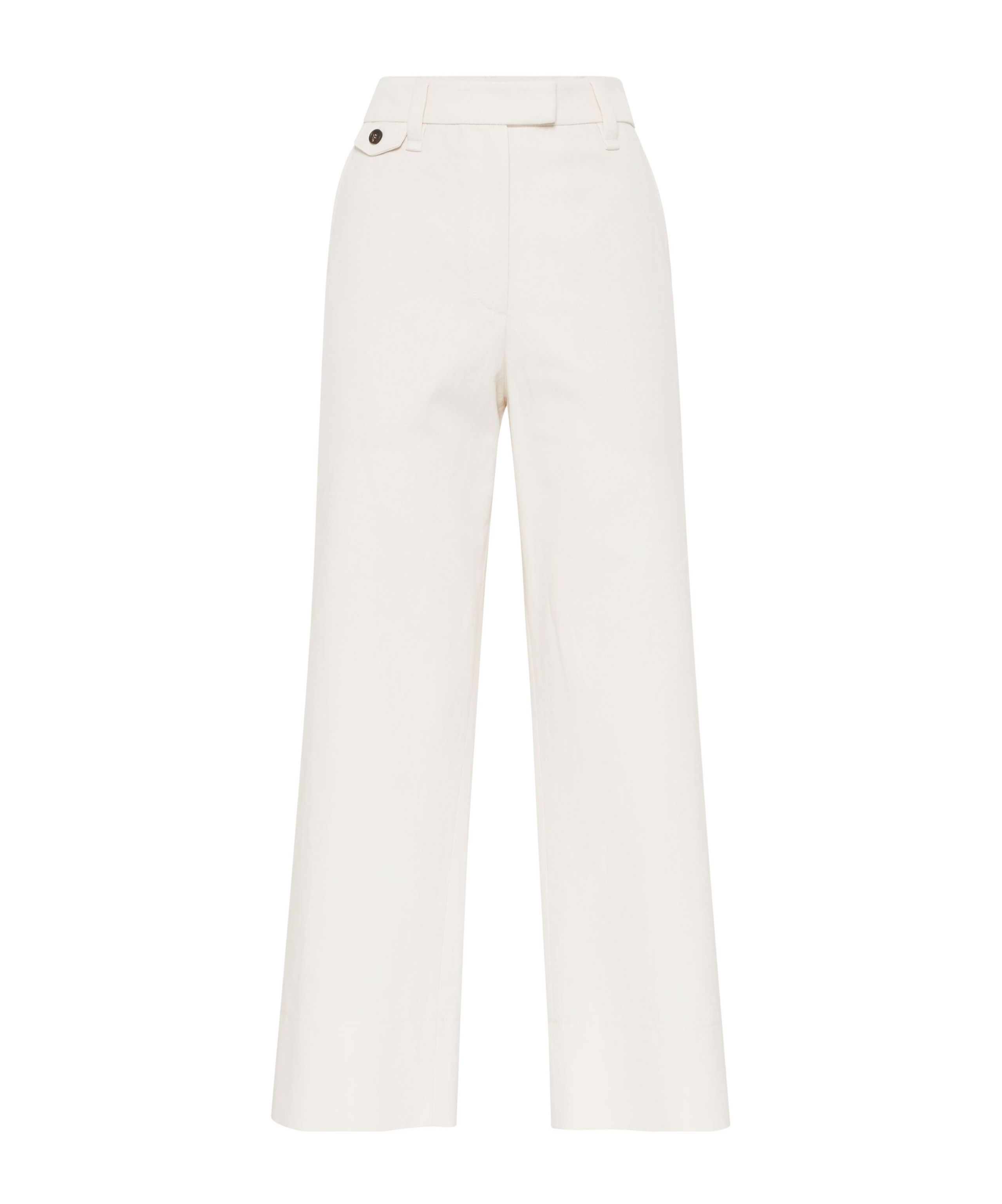 Brunello Cucinelli Cropped Chino Trousers In White
