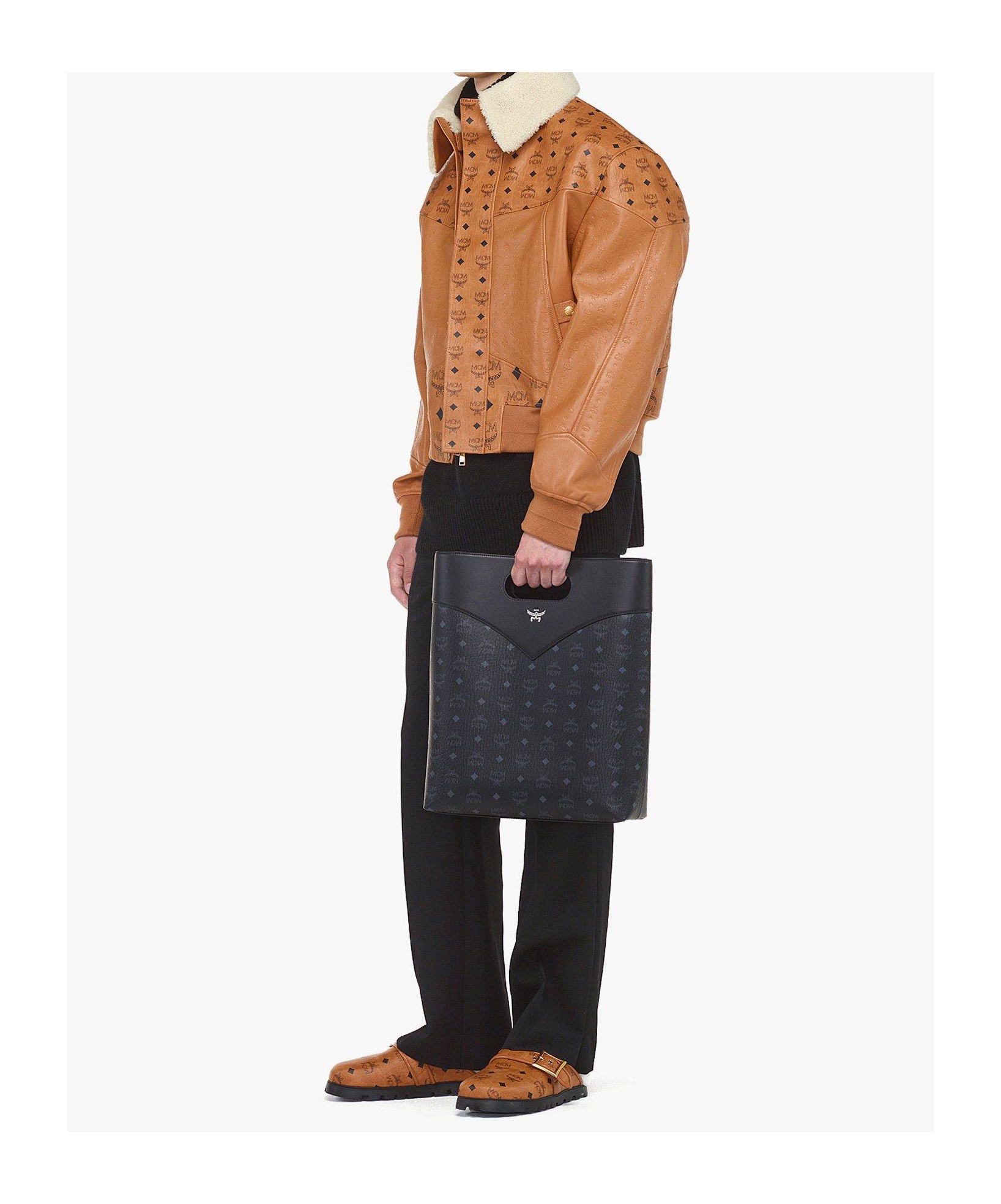 Mcm Double-handle Handbag In Black