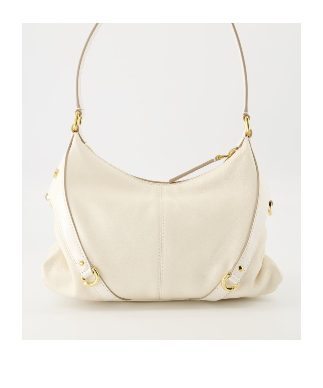 Givenchy Beige Textured Handbag With Gold-tone Hardware In Ivory White