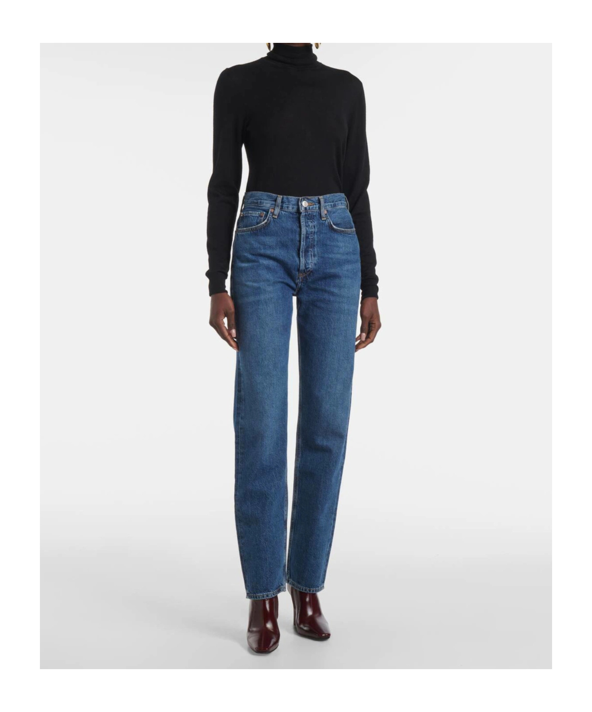 Agolde High-waisted Straight-leg Jeans In Blue