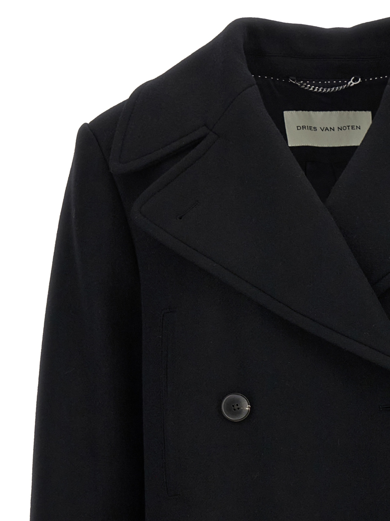 Dries Van Noten Lapel Long-sleeved Suit Jacket In Black