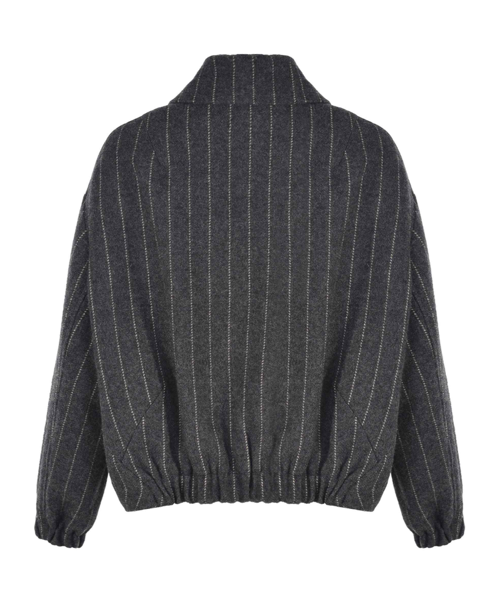 Alysi Striped Zip-up Jacket In Black