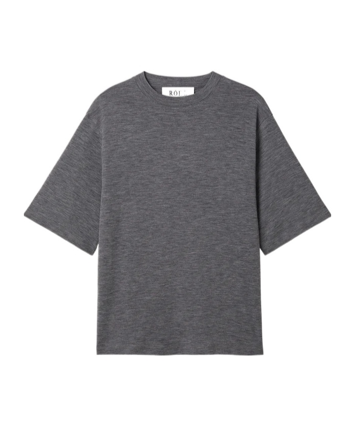 Rohe Round Neck Long-sleeved T-shirt In Gray