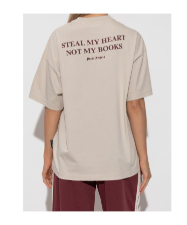 Palm Angels Vintage Effect T-shirt In Neutral
