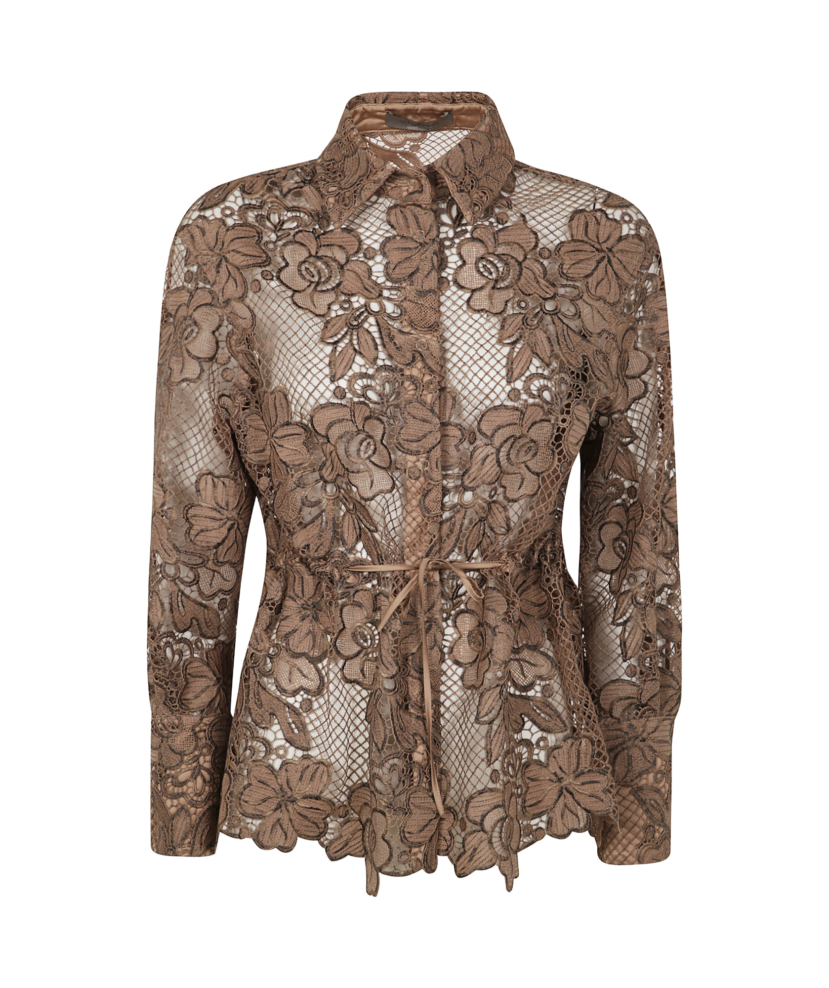 D Exterior D.exterior Macrame Lace Blouse In Brown