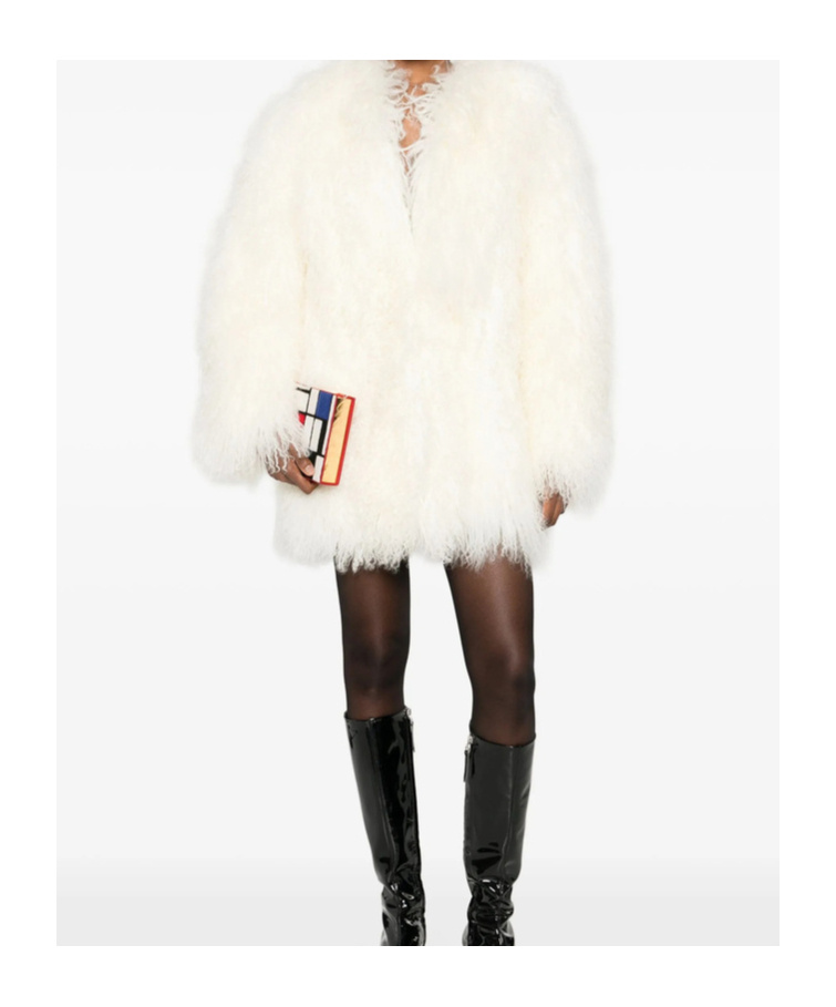 Numero 00 Robyn Mongolian-fur Coat In White