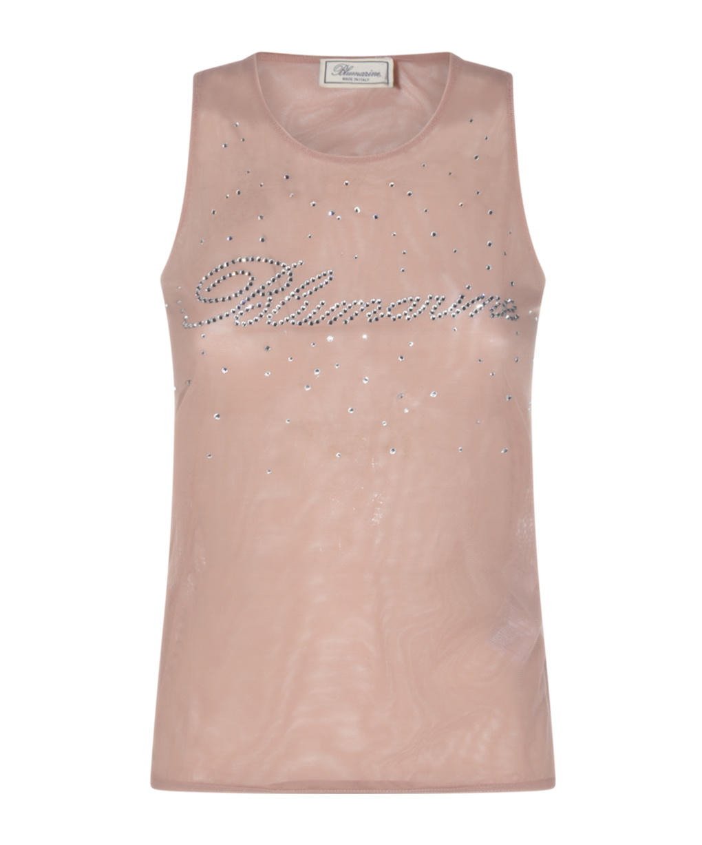 Blumarine Sleeveless Vest In Nude