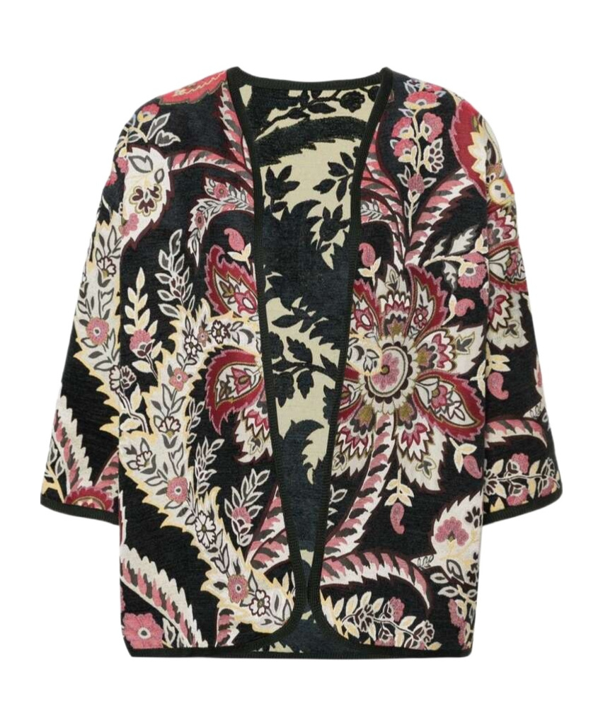 Shop Etro V-neck Casual Jacket In Multicolor