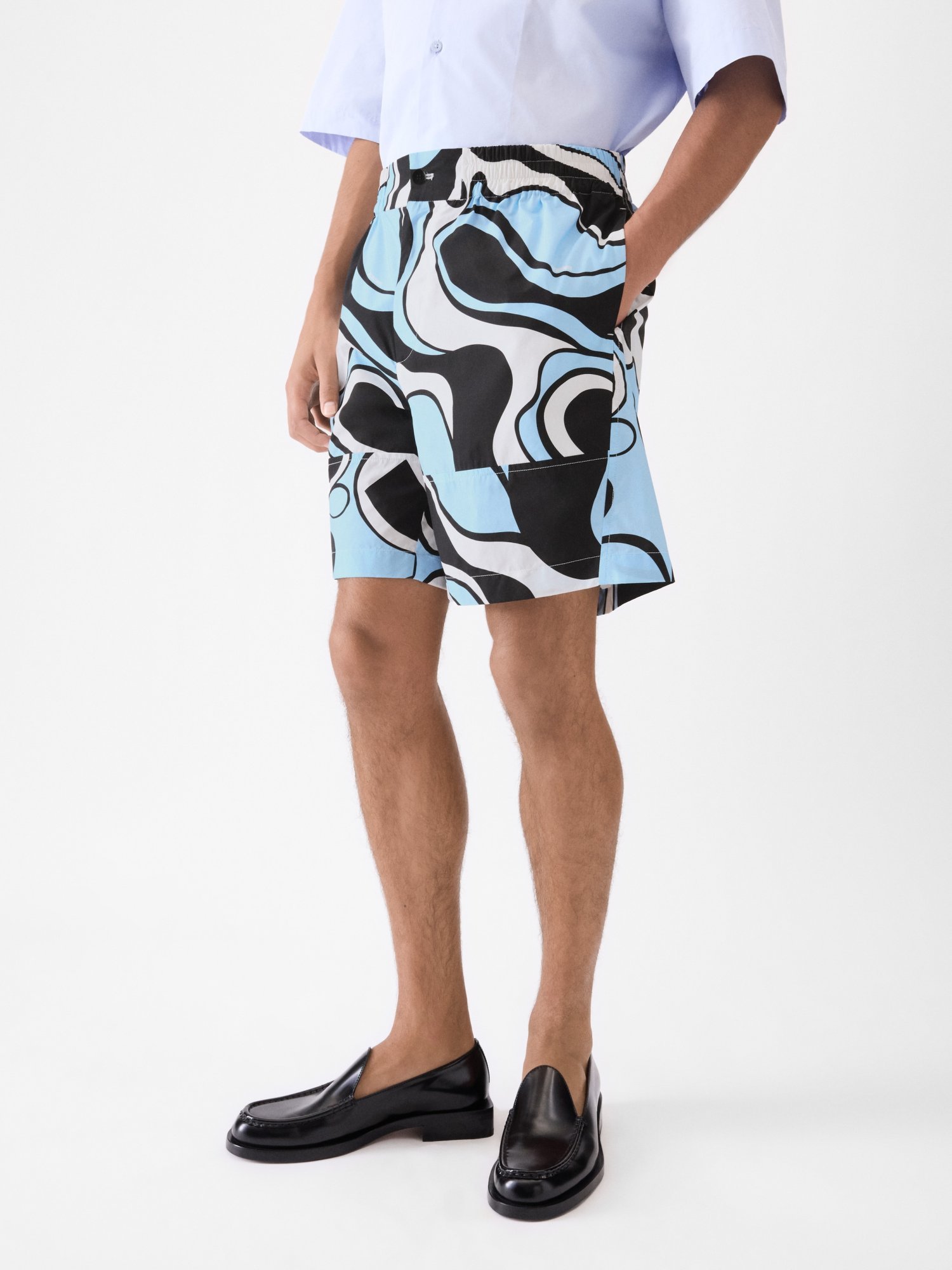 Jacquemus Wavt Psyche Print Boxer Shorts In Blue