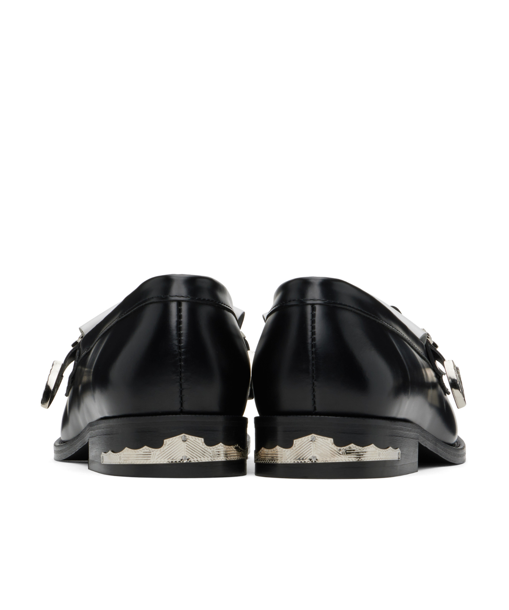 Toga Virilis Plaque-detailing Two-tone Loafers In Black