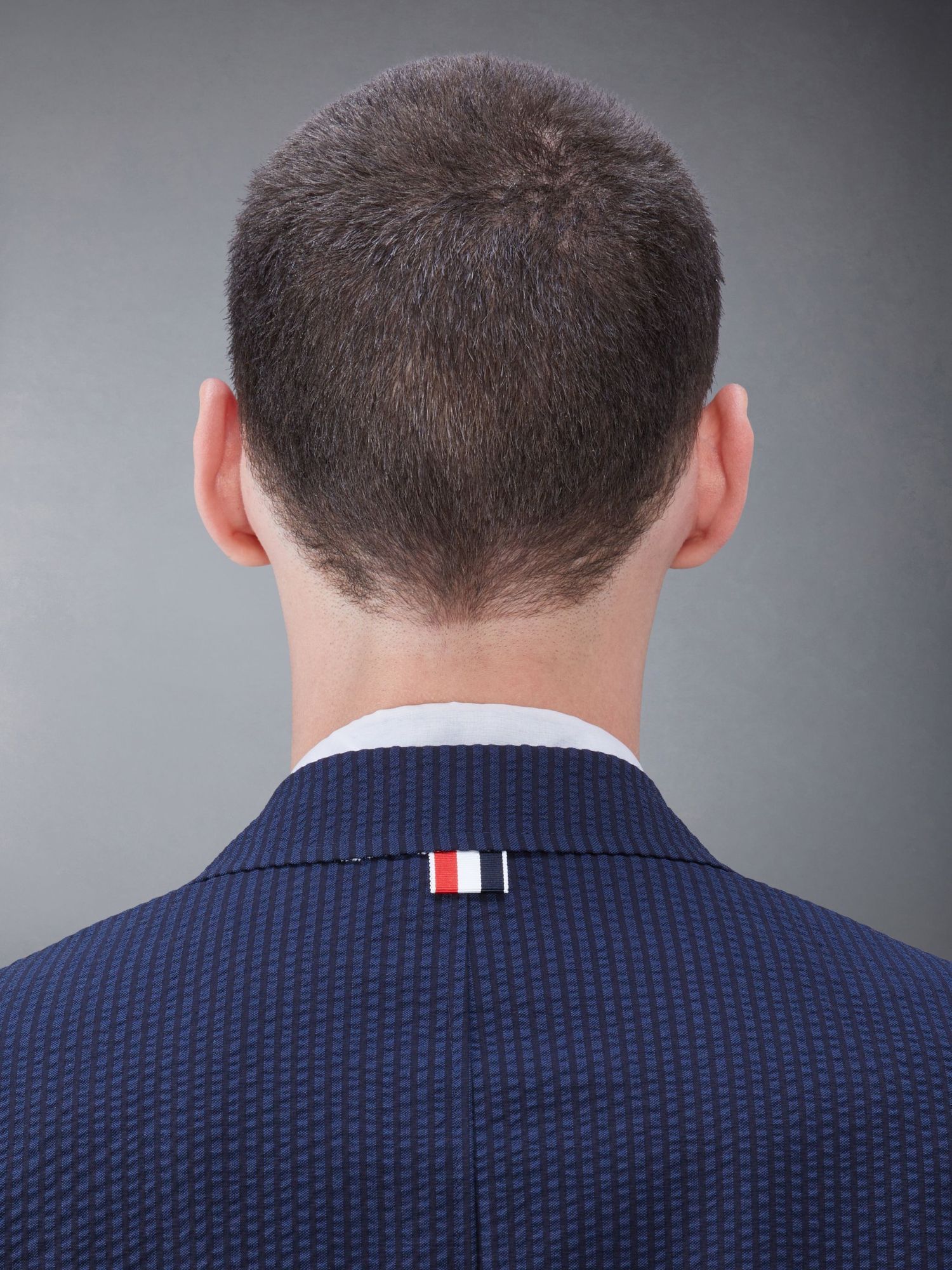Shop Thom Browne Striped Seersucker Blazer In Black