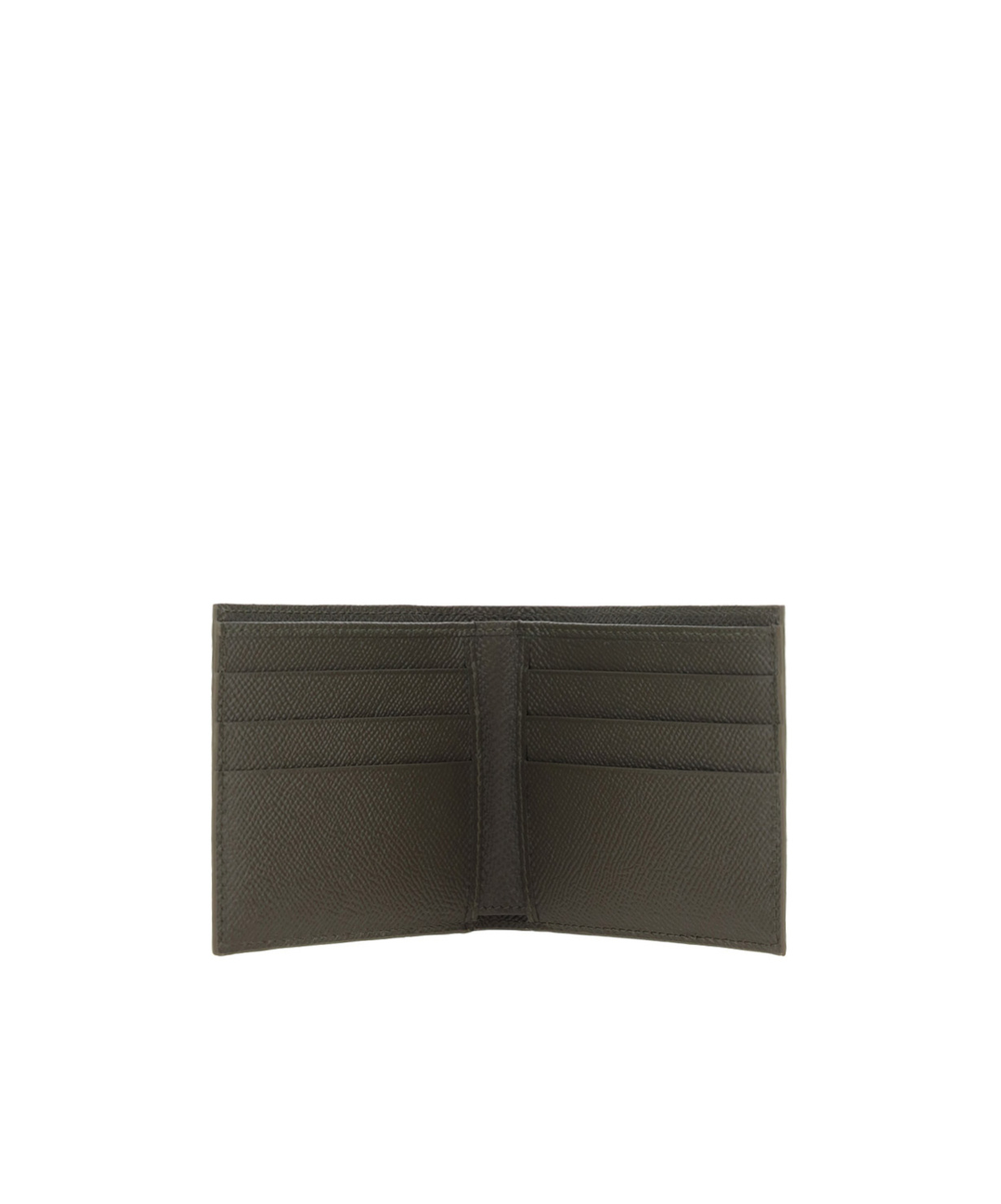 Dolce & Gabbana Logo Plate Leather Bi-fold Wallet In Black