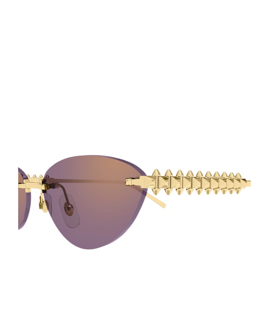 Cartier Geometric Sunglasses In Gold