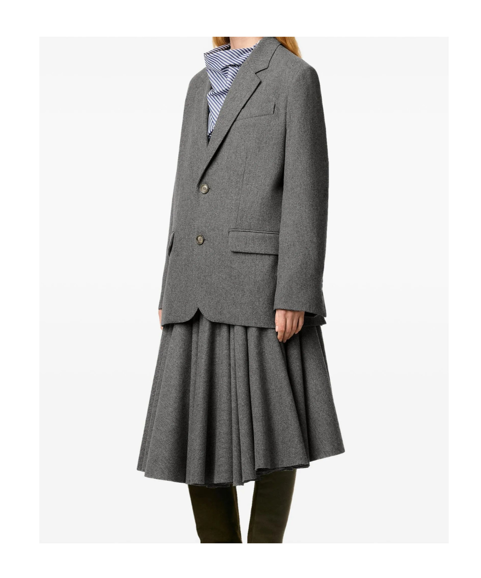 Ami Alexandre Mattiussi Grey Wool Loose Single Breasted Jacket Grey In Gray