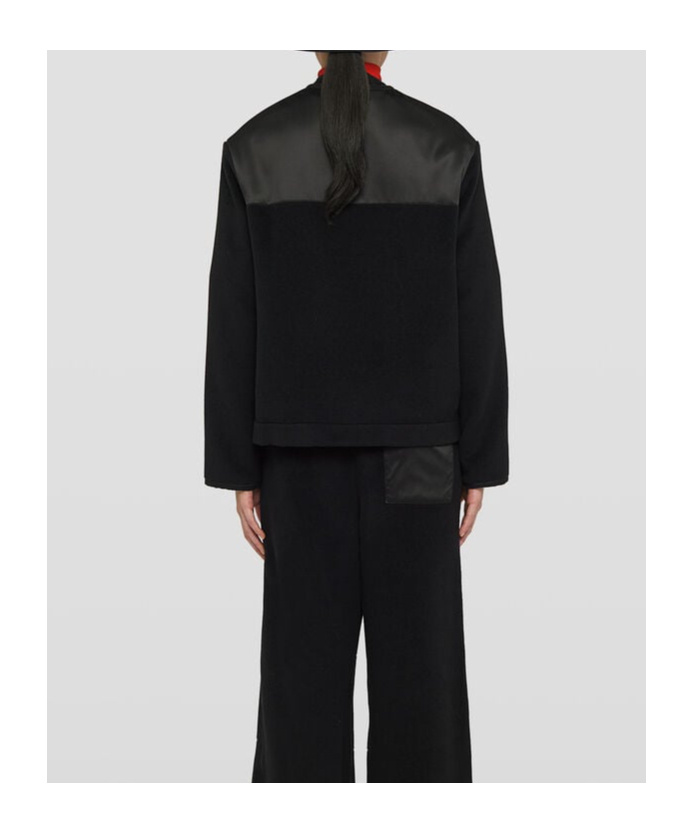 Jil Sander Panelled Fleece Jacket In Black