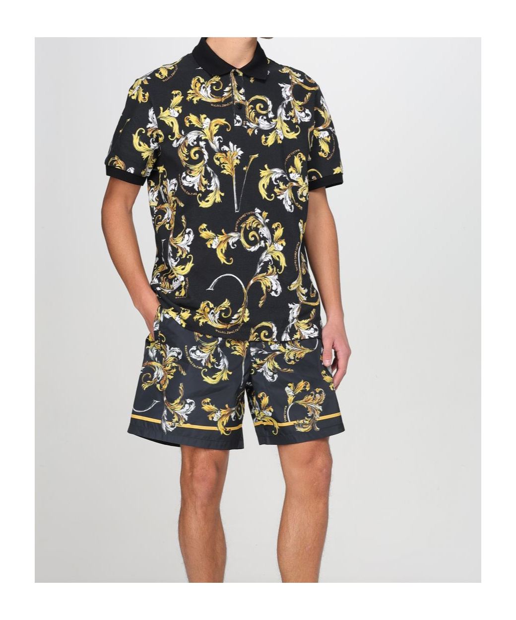 Versace Jeans Patterned Shorts In Black