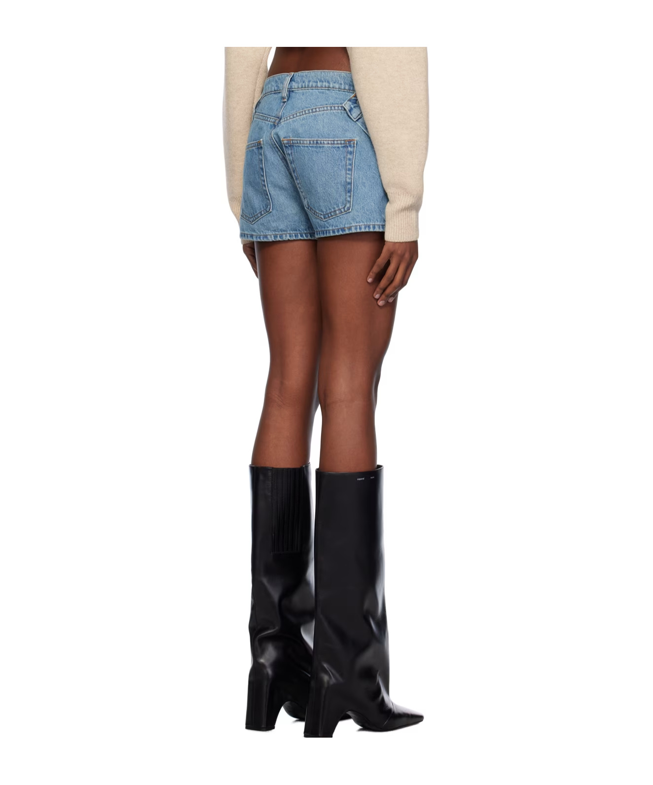 Coperni Blue Open Hip Denim Shorts In Multicolor