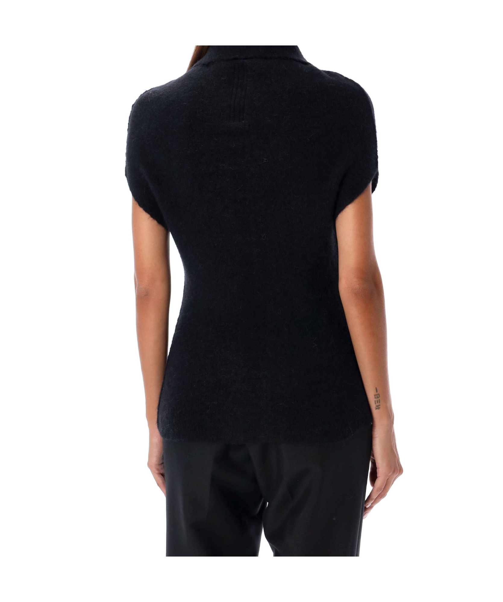Rick Owens Sl Crater Knit Top In Black