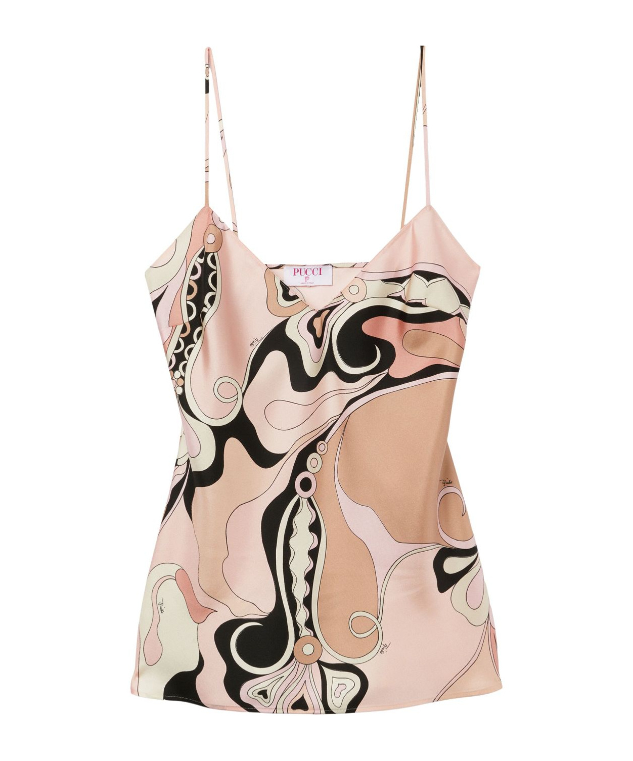 Pucci Orchidee Print Silk Twill Camisole Top In Nude