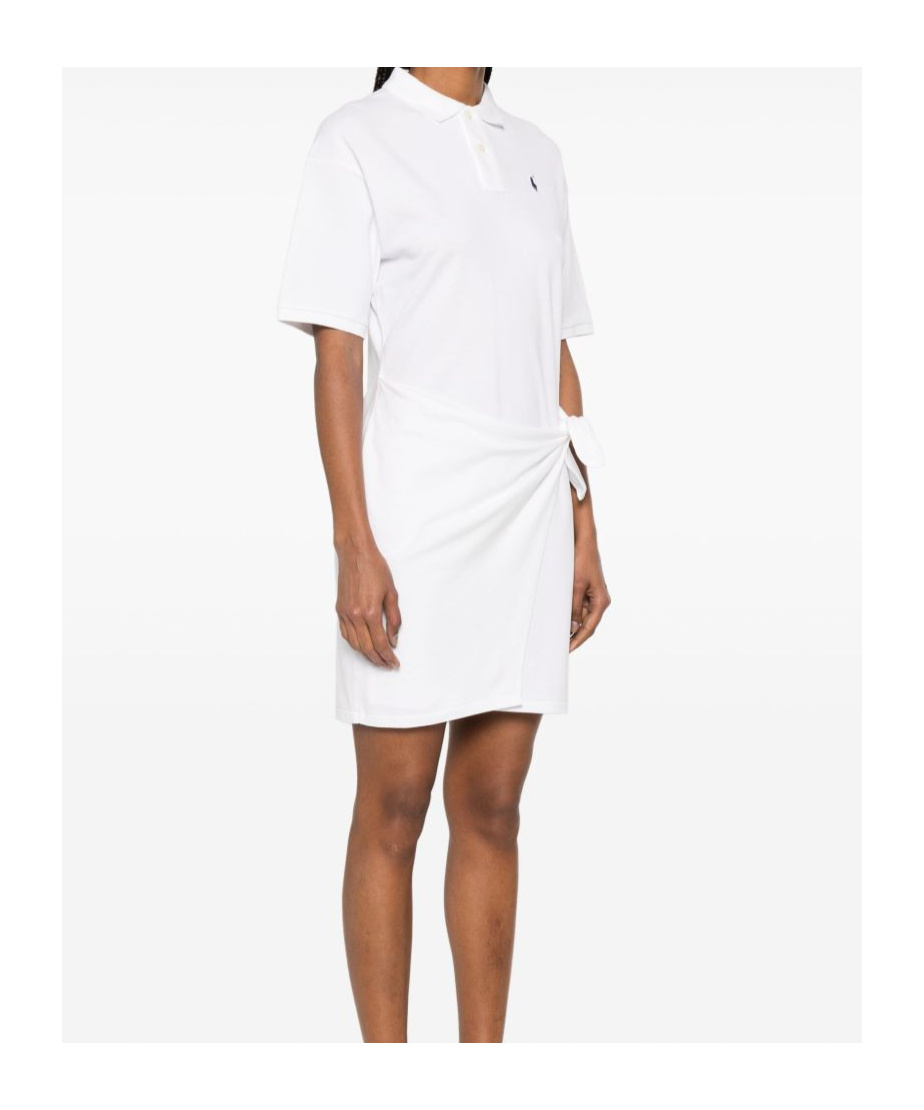 Shop Polo Ralph Lauren Draped-panel Mini Dress In White