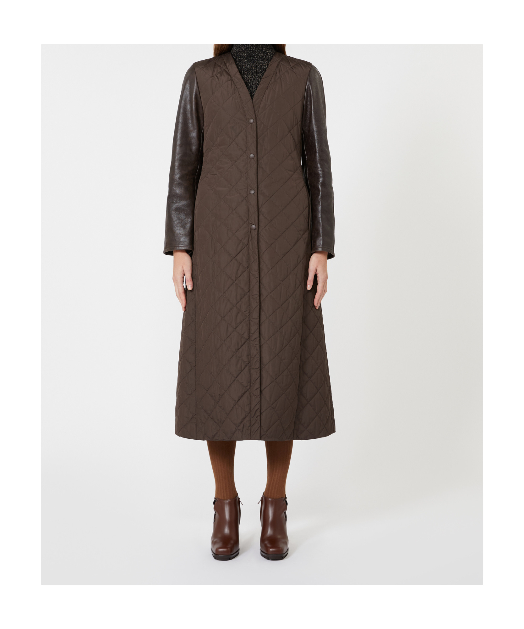 Max Mara Long-sleeved Cotton Jacket In Multi