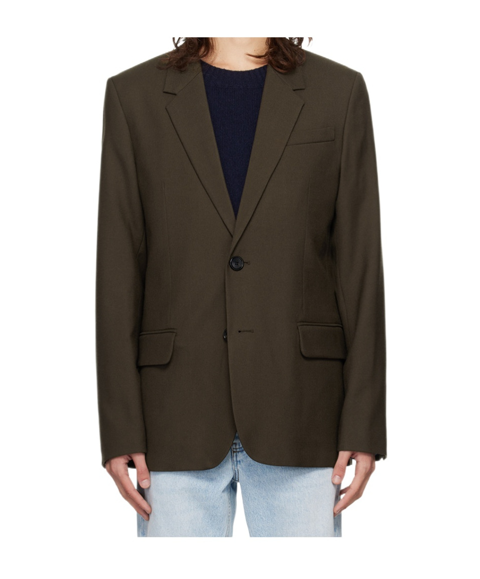 Shop Ami Alexandre Mattiussi Long-sleeved Suit Coat In Black