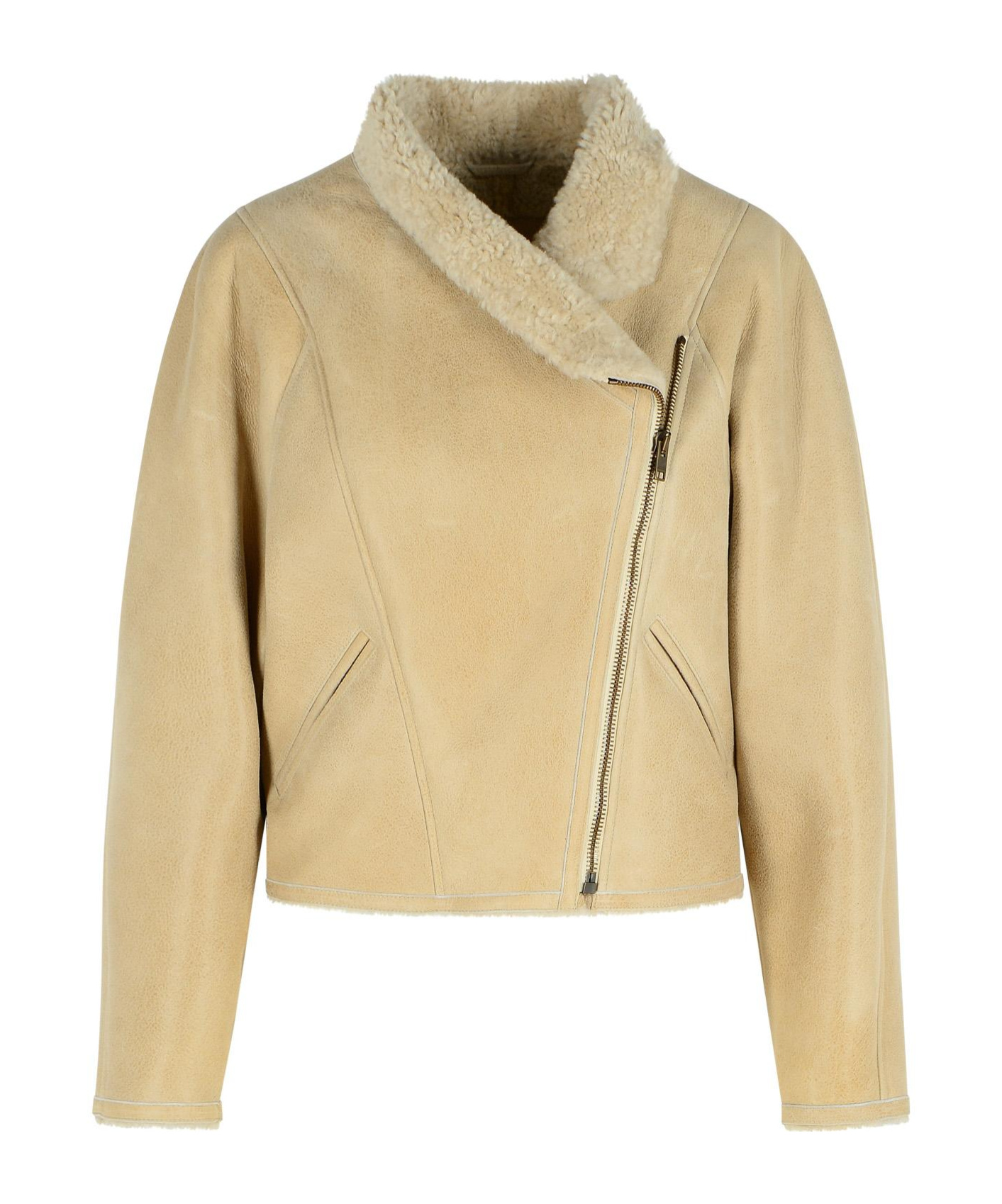 Isabel Marant Shearling Collar Jacket Side Pockets In Multi