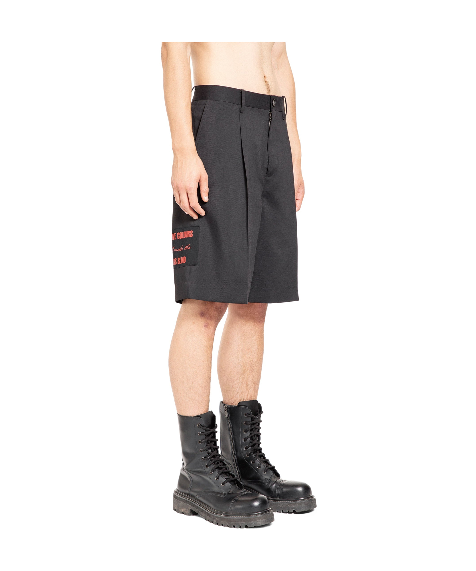 Undercover Black Appliqué Shorts In Black