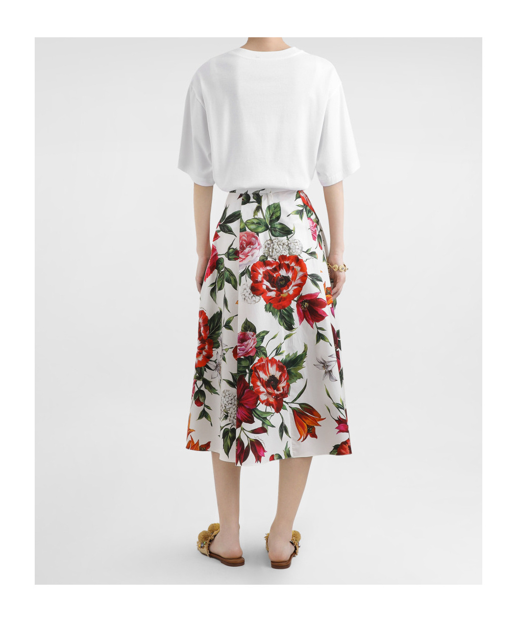 Dolce & Gabbana Short Sleeve Floral Logo T-shirt In Multi