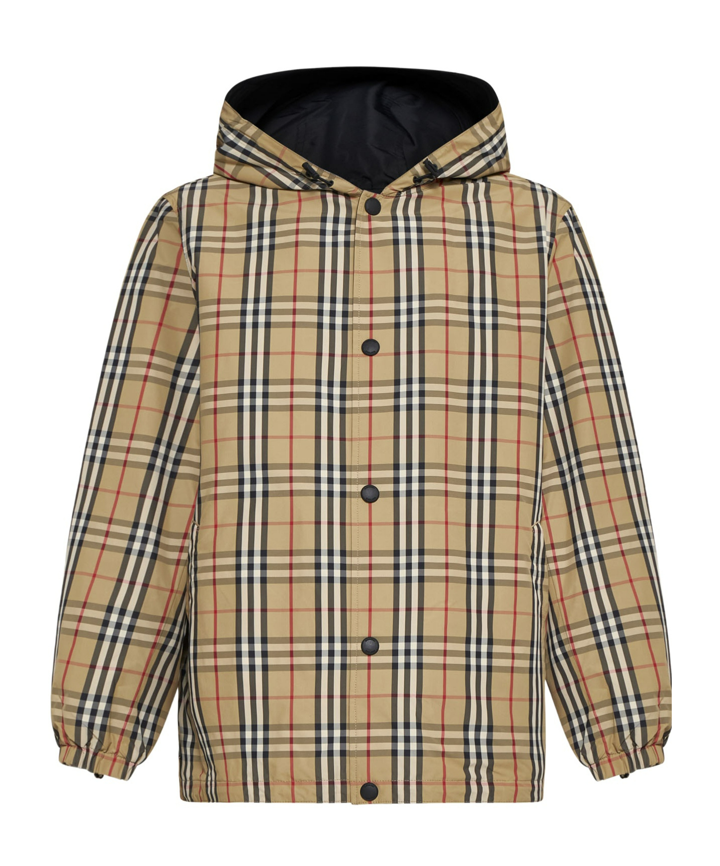 Burberry Rainford Beige Check Nylon Reversible Jacket In Nude