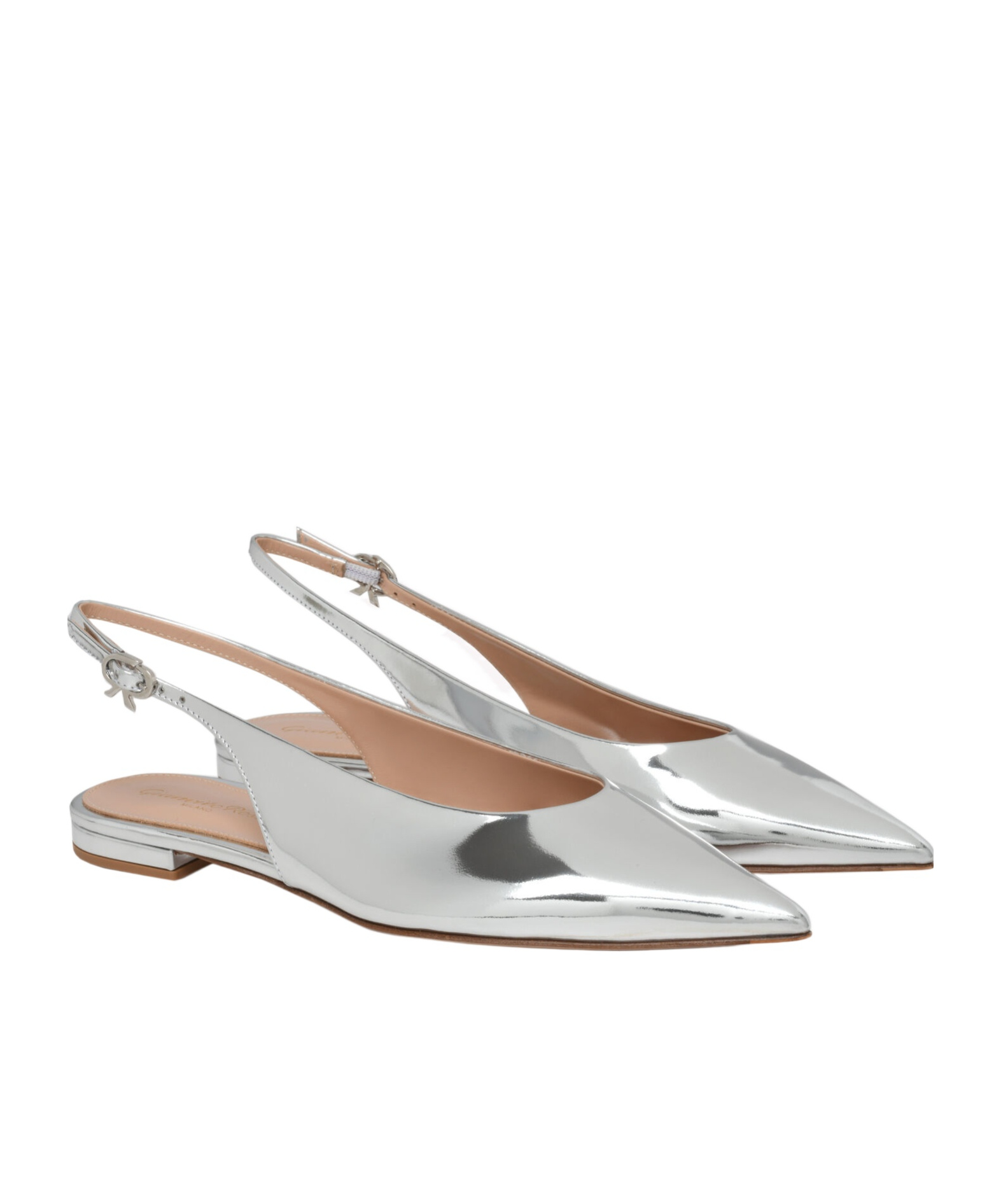 Shop Gianvito Rossi Robbie Ballet Flats In White