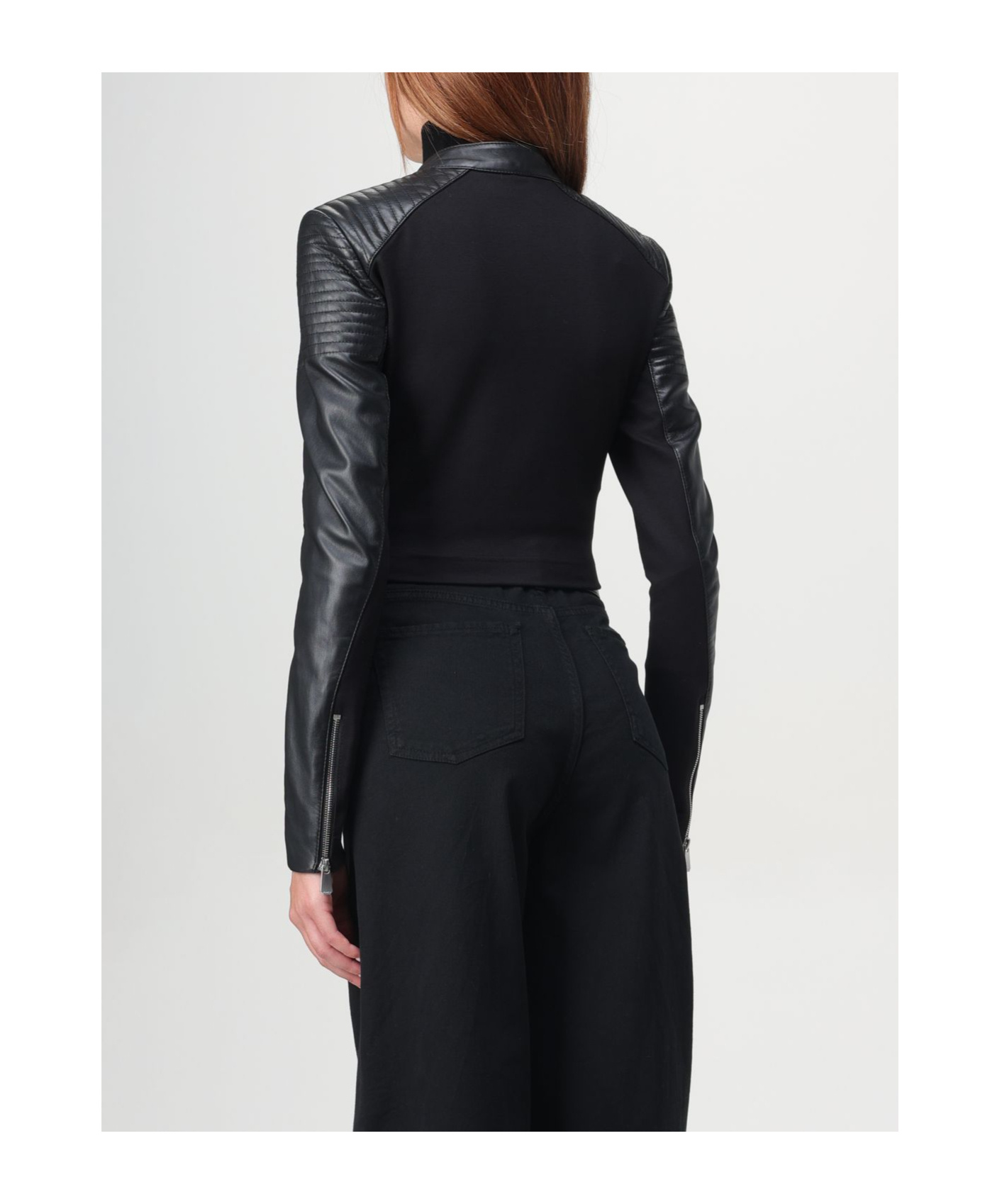 Pinko Two-way Zipper Casual Jacket In Black