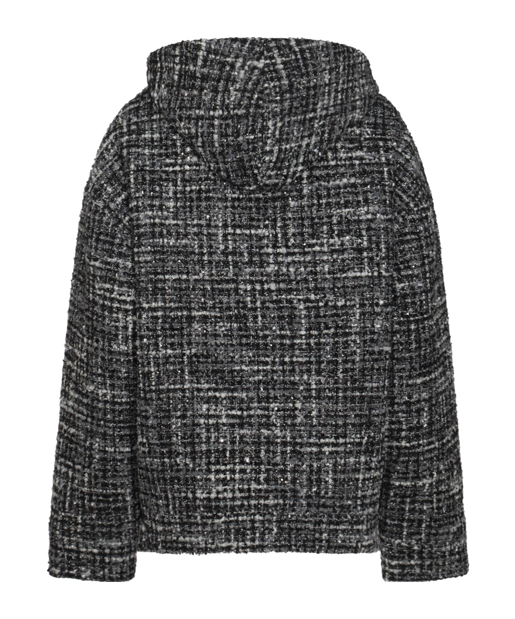 Valentino Mossi Mélange Tweed Jacket In Black