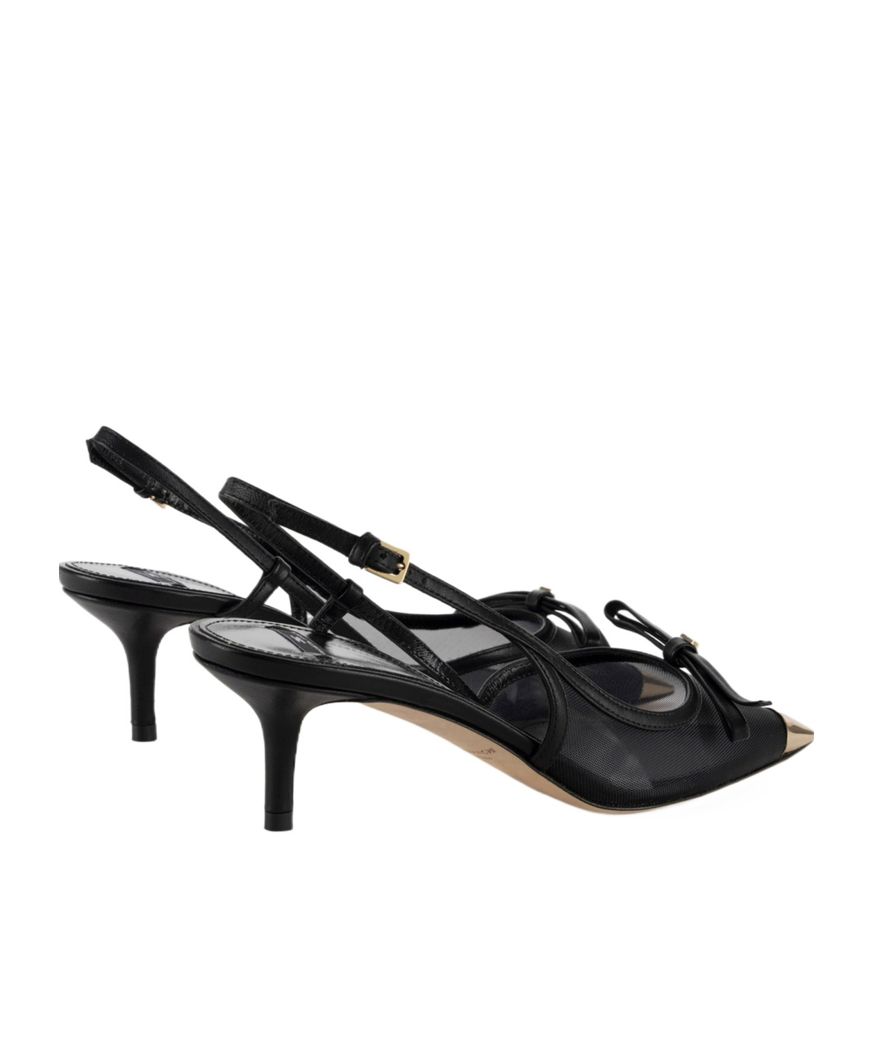Elisabetta Franchi Black Bow Slingback Heels In Black
