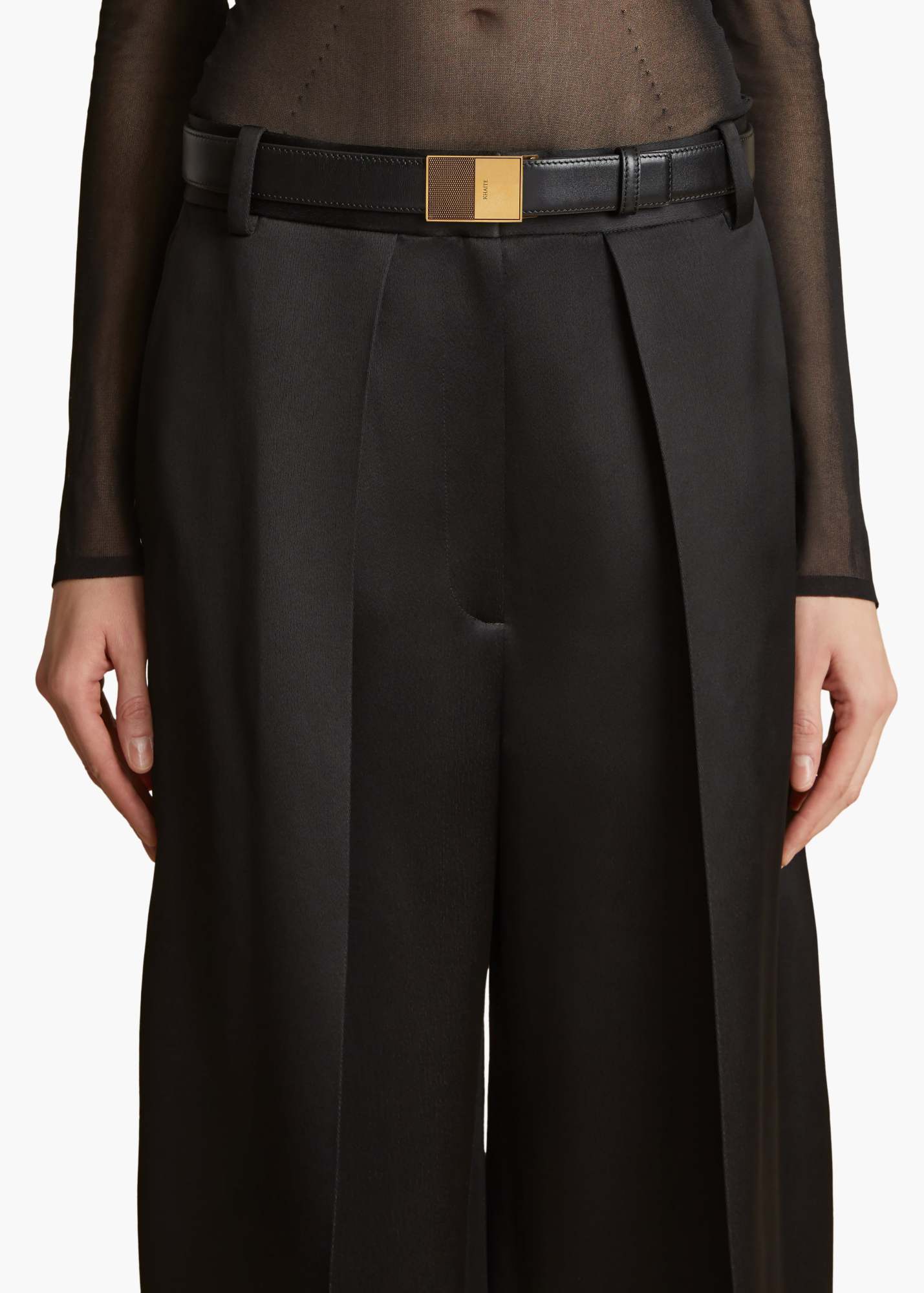 Khaite Logo Belt In Black