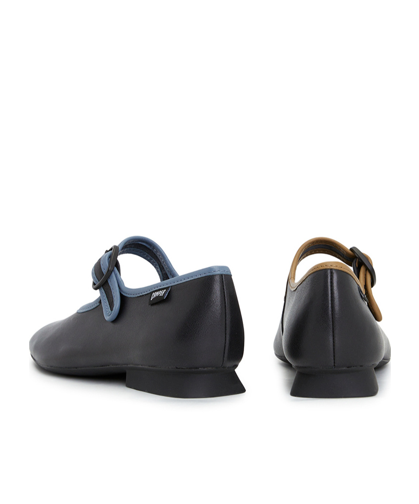 Camper Twins Flat Ballet Shoes In Black
