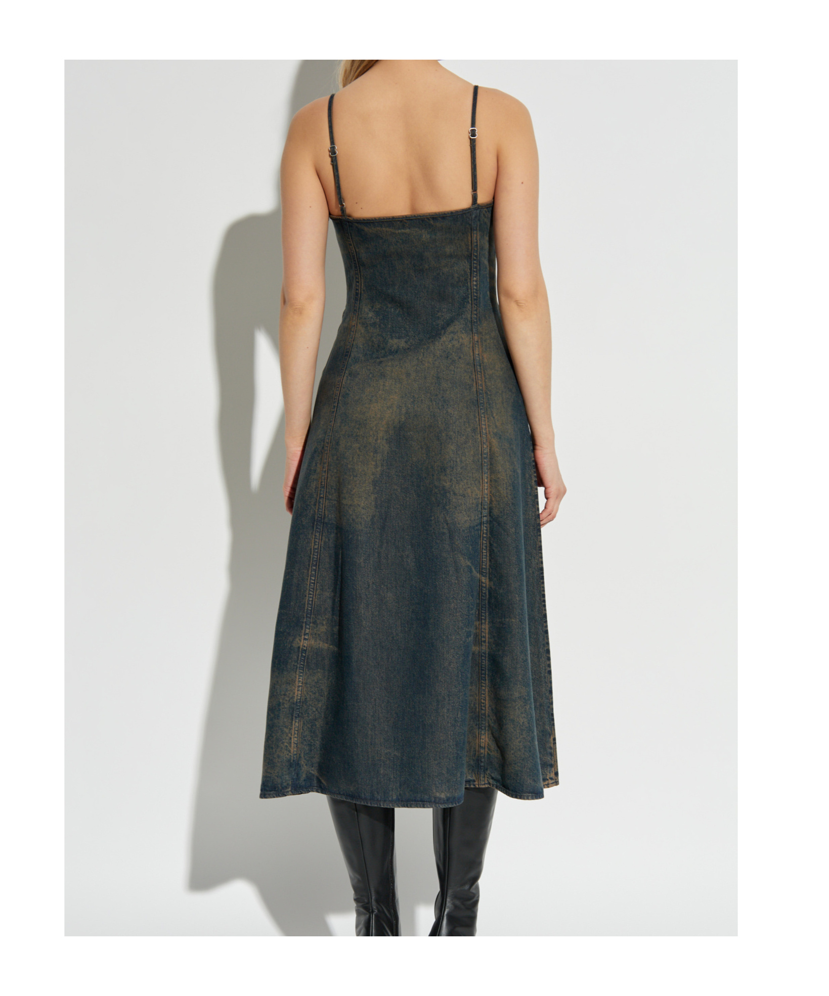 Diesel De-beld-s V-neck Denim Dress