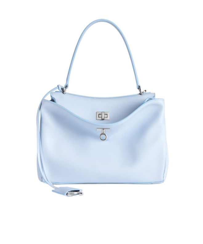 Balenciaga Rodeo Small Calfskin Top-handle Bag In Blue