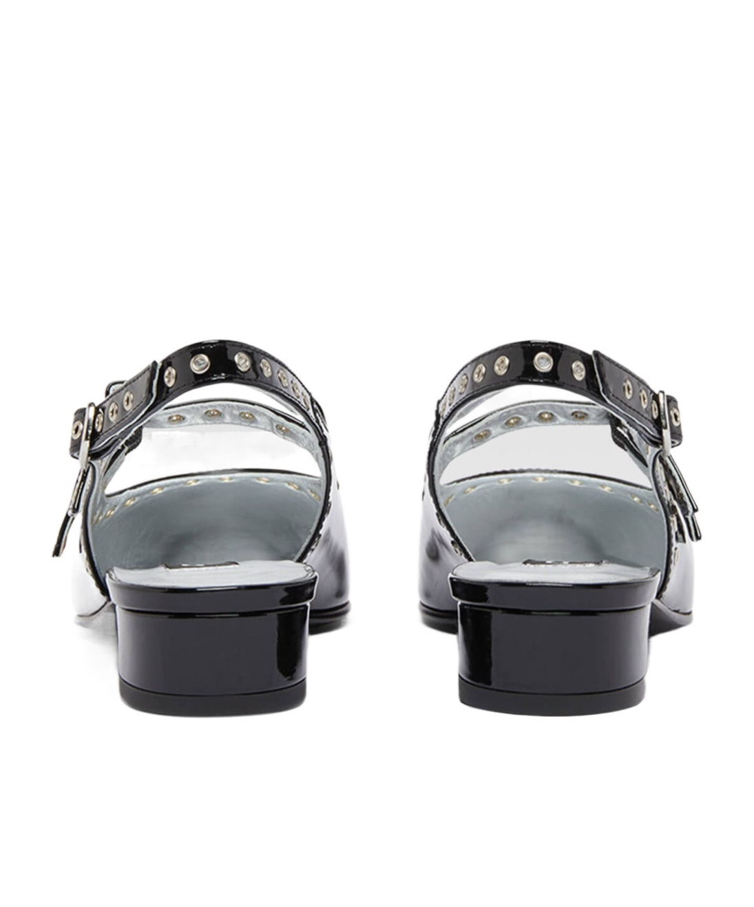 Shop Carel Paris Eyelets Open-heeled Mary Jane Shoes In Black