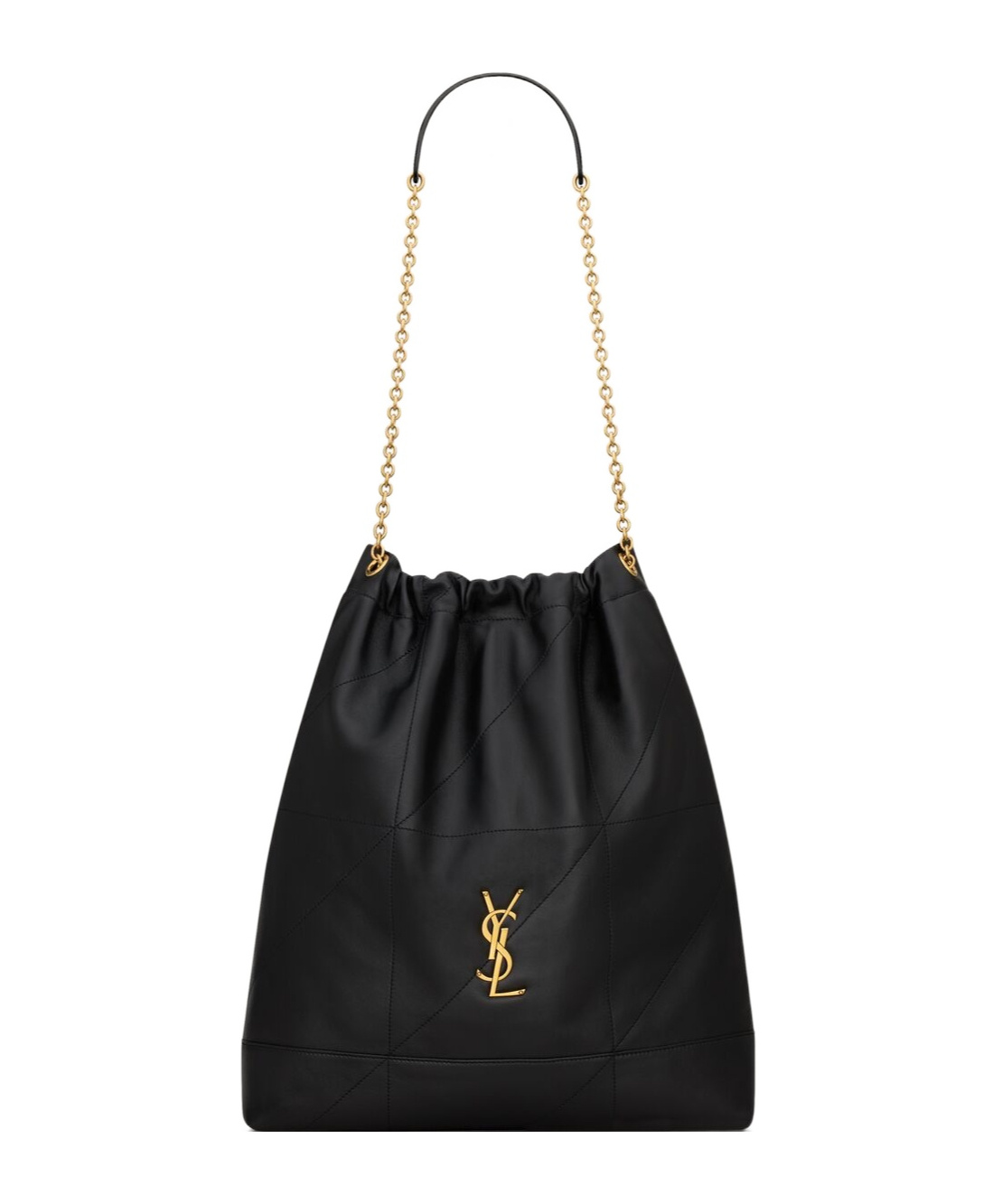 Saint Laurent Women Jamie 4.3 Leather Drawstring Bucket Bag In Black