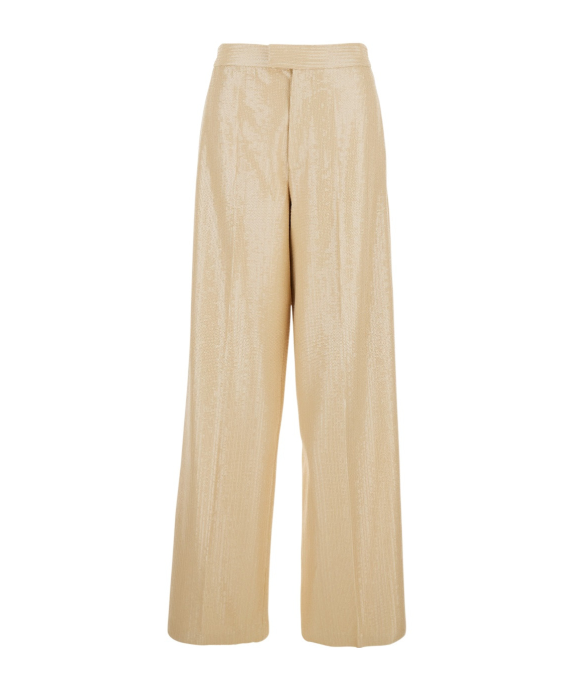 Federica Tosi Beige Pants With All-over Applied Sequins In Nude