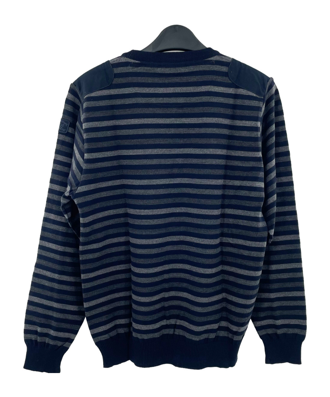 Shop Paul & Shark Round-neck Striped Sweater In Black