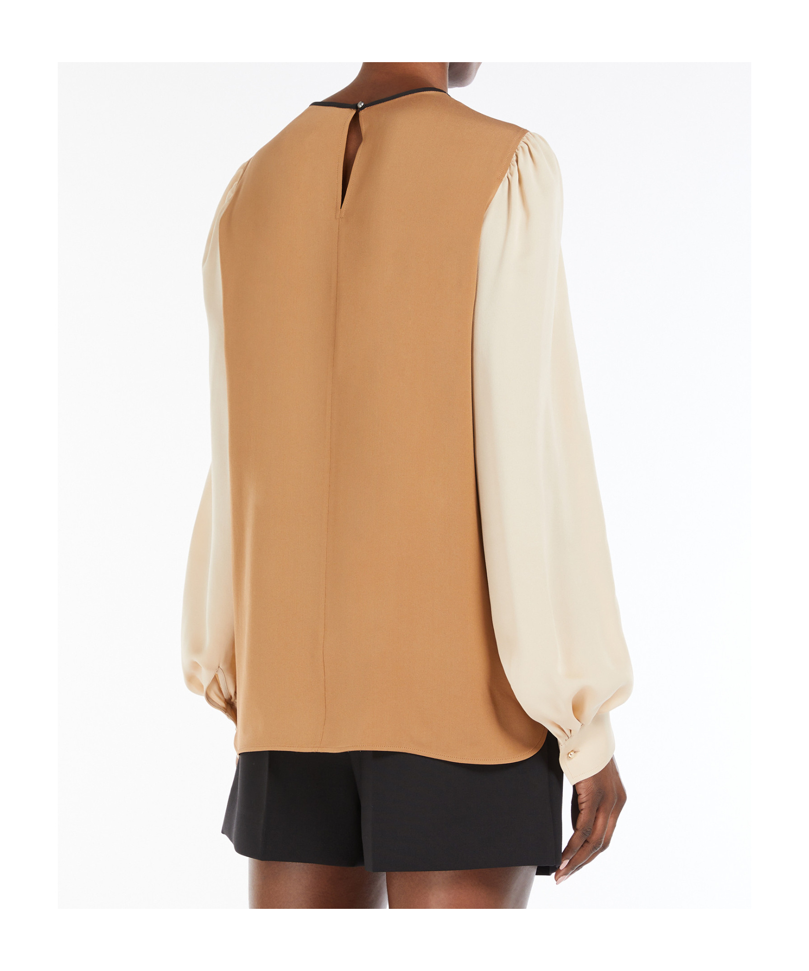 Max Mara Womens Black Cerea Round-neck Silk Blouse In Black