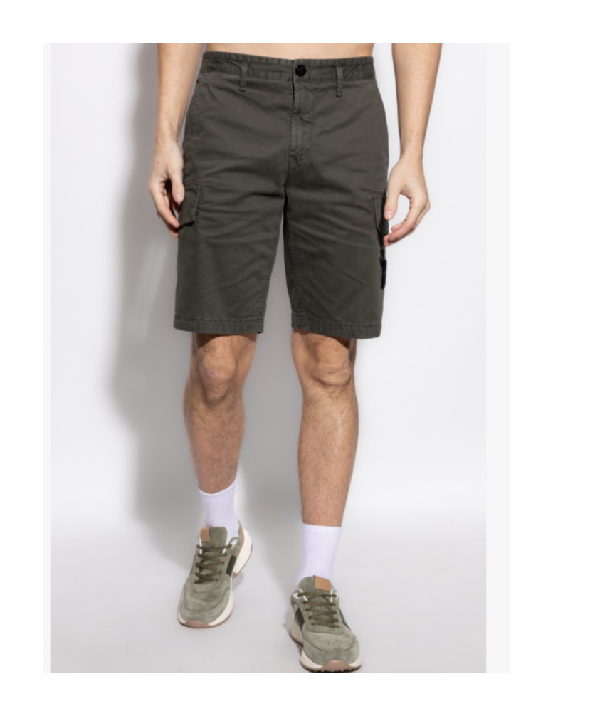 Stone Island Compass-badge Bermuda Shorts In Black